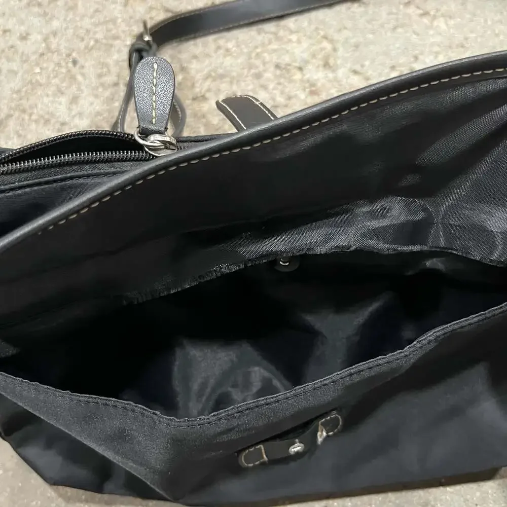 Etienne Aigner Black Nylon Shoulder Crossbody Bag
